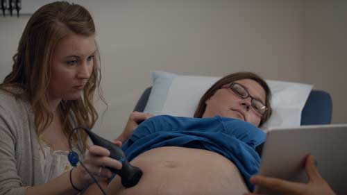 photo of ultrasound taking place